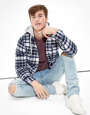 black jean jacket mens american eagle