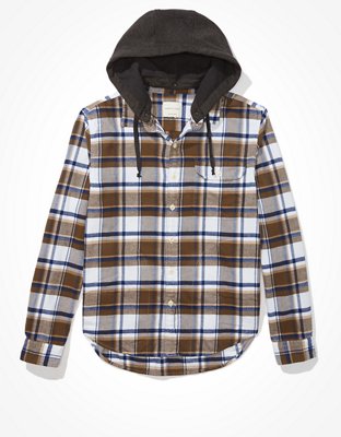 American eagle flannel hoodie mens new arrivals