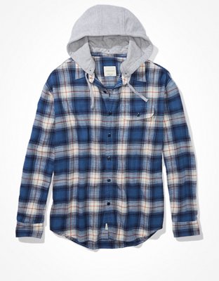 Flannel hoodie american outlet eagle