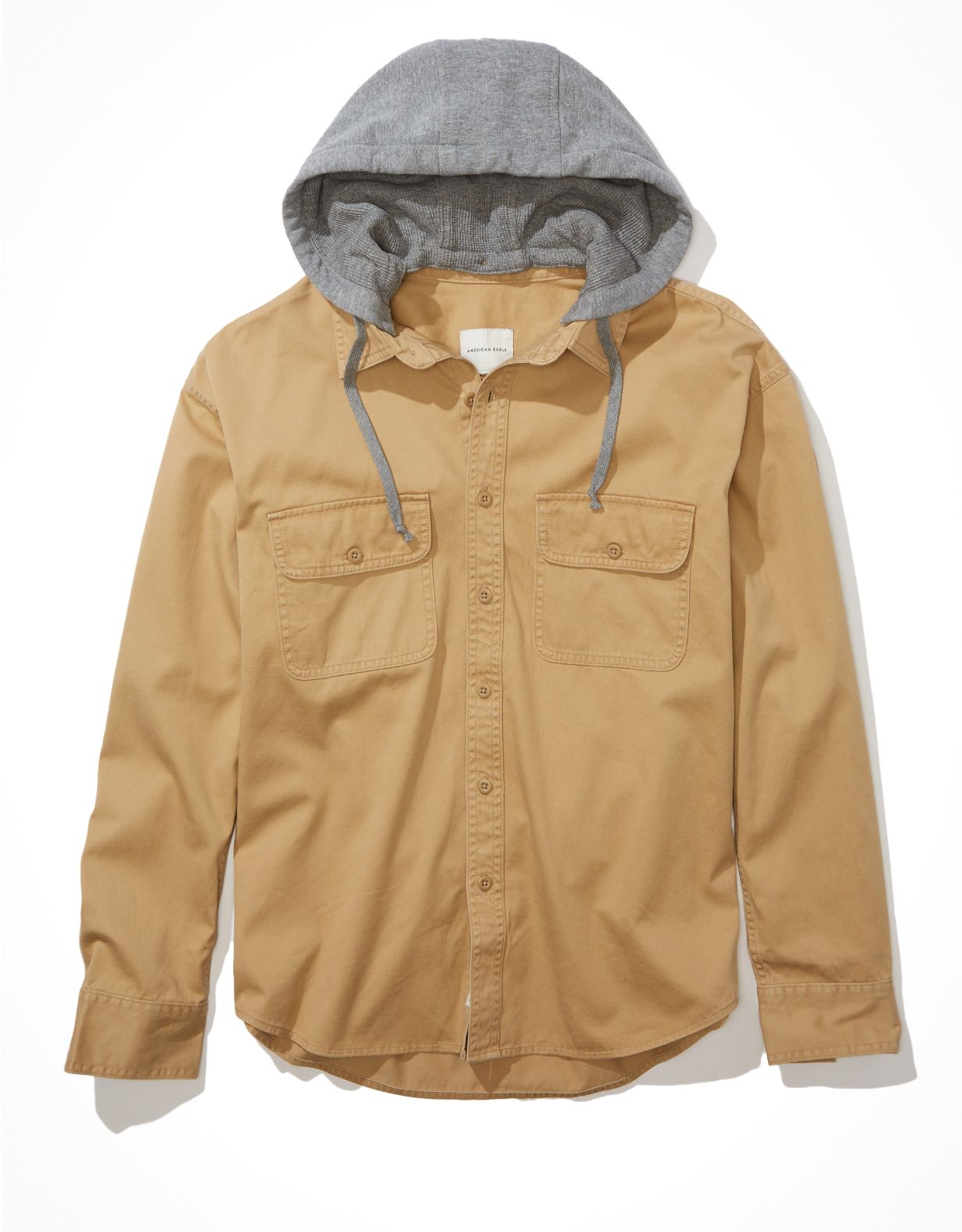 AE Super Soft Hooded Button-Up Shirt