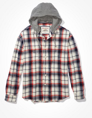 American eagle flannel hoodie sale