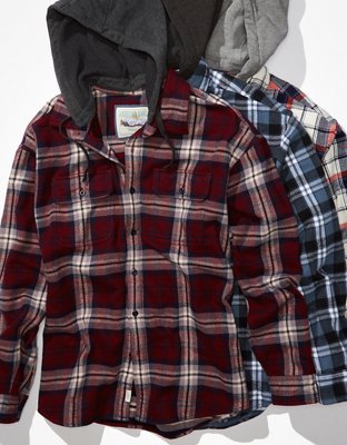 AE Hoodie de flannel acogedora tipo lenador