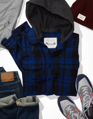 ae flannel hoodie