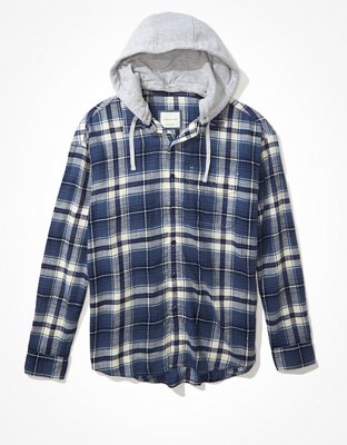 Hooded flannel american outlet eagle