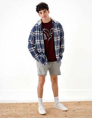 American eagle flannel hoodie hot sale