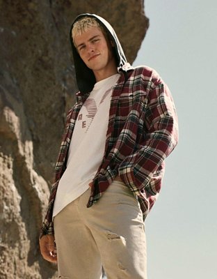 Ae super discount soft flannel hoodie