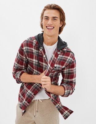 American eagle flannel hoodie hot sale