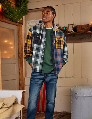 Ae plaid best sale flannel hooded