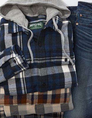 AE Super Soft Hooded Flannel Shirt
