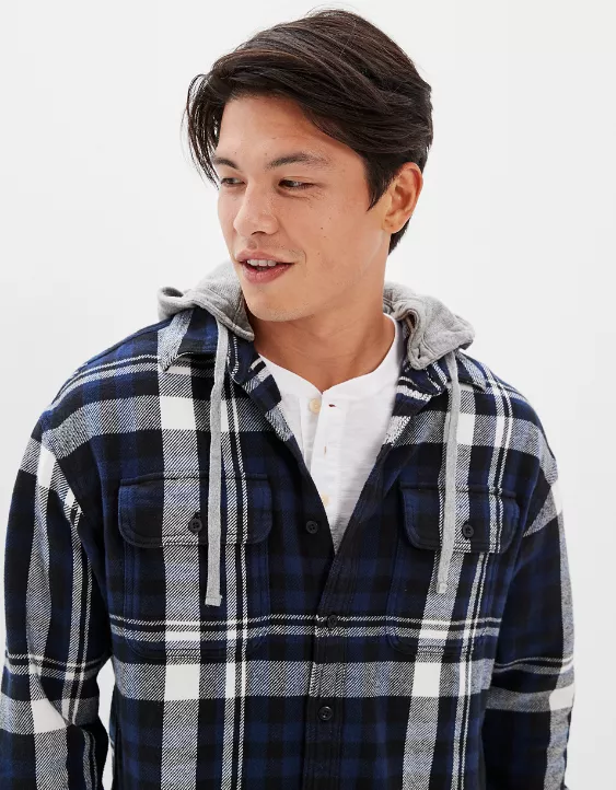 AE Super Soft Hooded Flannel Shirt
