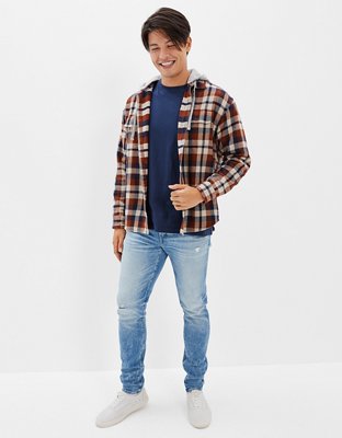 Мужские рубашки American Eagle AE Super Soft Hooded Flannel Shirt — фото 6