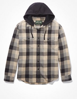 Hooded flannel shirt hollister sale