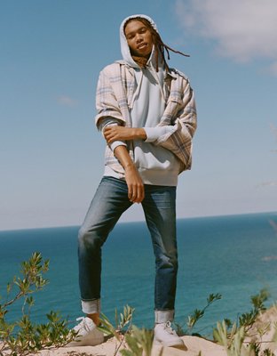 AE Super Soft Hooded Flannel Shirt