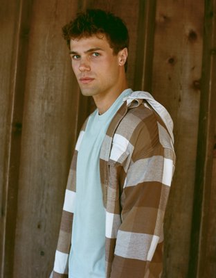 AE Super Soft Hooded Flannel Shirt