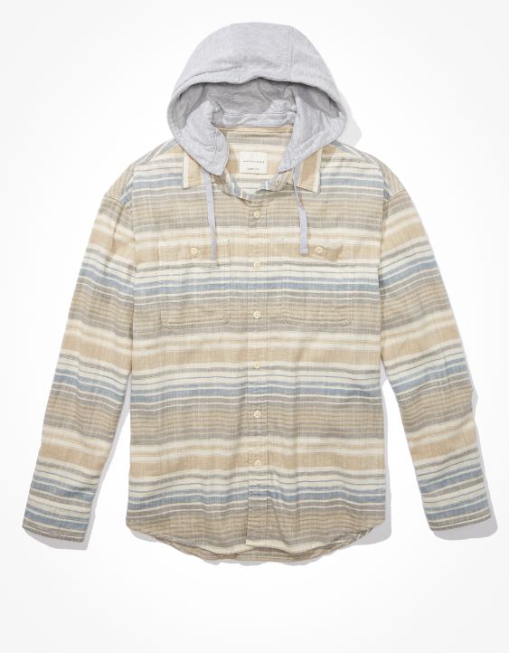 AE Super Soft Hooded Beach Flannel Shirt