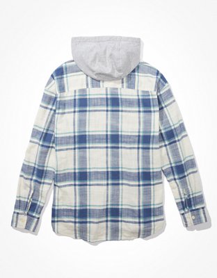 AE Super Soft Camisa de flannel playera con capucha