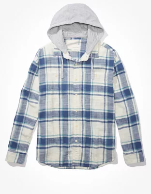 AE Super Soft Hooded Beach Flannel Shirt