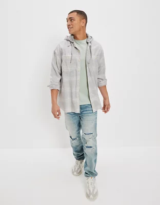 AE Super Soft Hooded Beach Flannel Shirt
