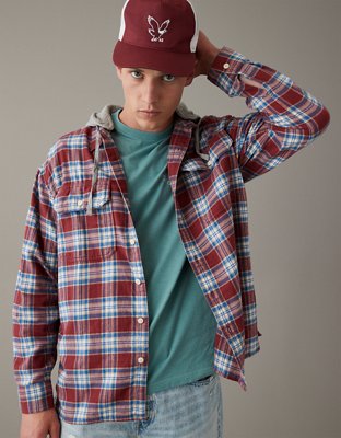 Mens flannel hoodie american eagle new arrivals