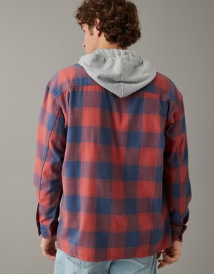 Мужские рубашки American Eagle AE Hooded Flannel Shirt — фото 2