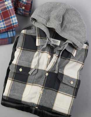 AE Hooded Flannel Shirt