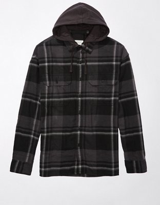 American eagle mens online hooded flannel