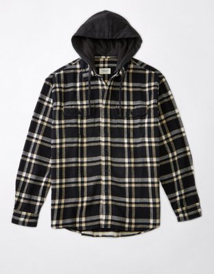 American eagle clearance flannel hoodie