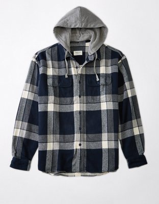 Flannel hoodie jacket american eagle hot sale