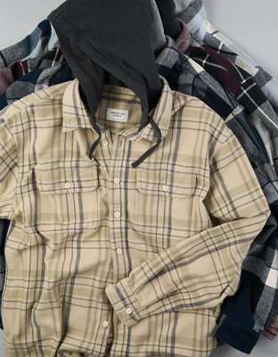 American eagle clearance flannel hoodie