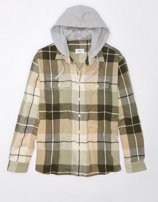 Flannel hoodie women's online american eagle