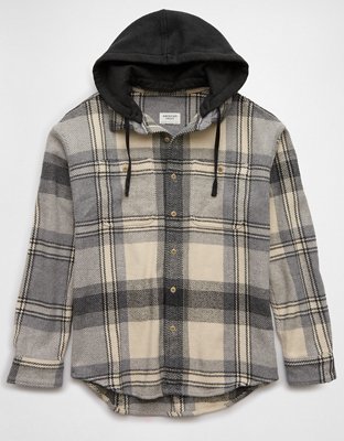 Flannel hoodie american eagle sale