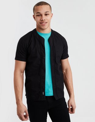 AE Short Sleeve Button Up Baseball Shirt