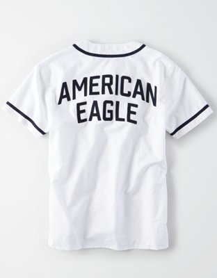 AE Short Sleeve Button Up Baseball Shirt