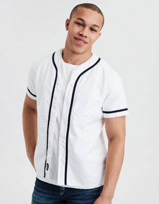 AE Short Sleeve Button Up Baseball Shirt
