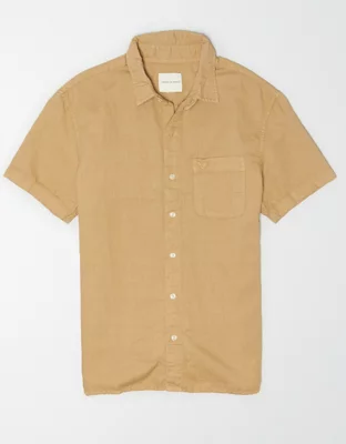 AE Linen Short-Sleeve Button-Up Shirt