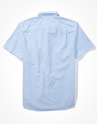 Мужские рубашки American Eagle AE Short-Sleeve Everyday Oxford Button-Up Shirt — фото 2