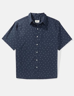 Мужские рубашки American Eagle AE Printed Button-Up Poolside Shirt — фото 3