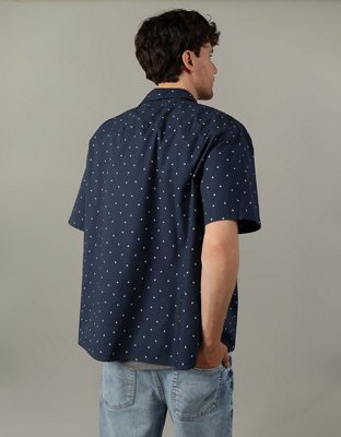 Мужские рубашки American Eagle AE Printed Button-Up Poolside Shirt — фото 2