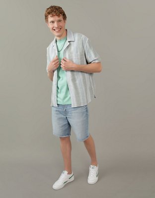 AE Poolside Striped Button-Up Shirt