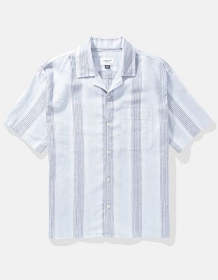 Мужские рубашки American Eagle AE Striped Button-Up Poolside Shirt — фото 3