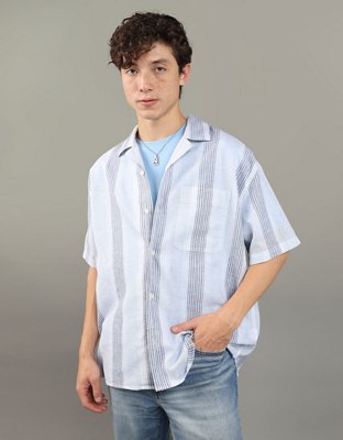 AE Poolside Striped Button-Up Shirt