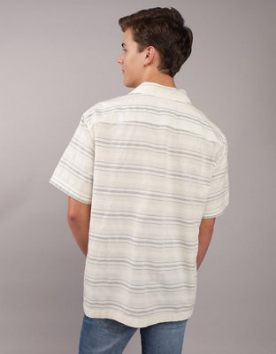 AE Camisa Rayada con Botones para la Piscina