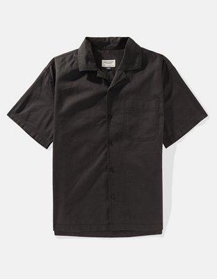 AE Linen-Blend Button-Up Poolside Shirt