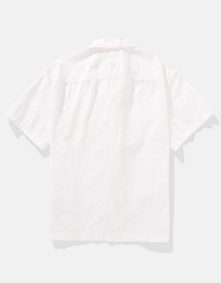 AE Poolside Linen-Blend Button-Up Shirt