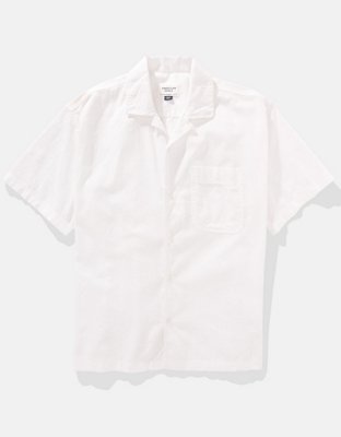 AE Linen-Blend Button-Up Poolside Shirt