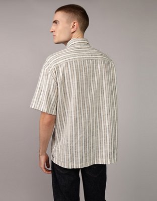 AE Poolside Striped Button-Up Shirt
