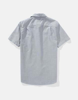 AE Short-Sleeve Slim Fit Button-Up Shirt