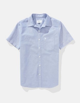 AE Short-Sleeve Slim Fit Button-Up Shirt