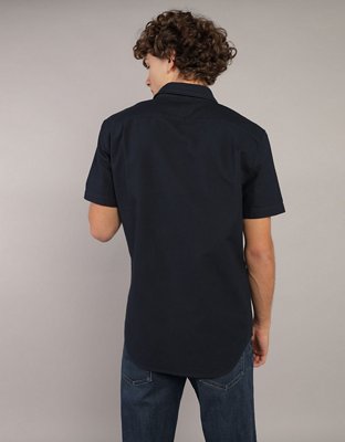 AE Short-Sleeve Slim Fit Button-Up Shirt
