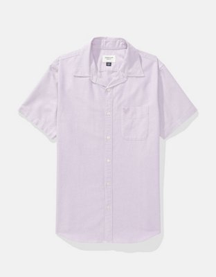 AE Short-Sleeve Slim Fit Button-Up Shirt | American Eagle